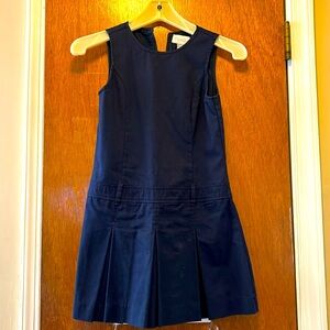 Children’s place dress with pleats and belt loops. Size 8, navy blue.